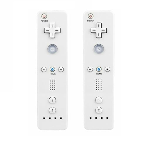 2 Pack Wii Controllers, Controller Replacement for Wii Remote Controllers,White
