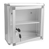 SOLUSTRE Medikamentenkoffer aus Aluminiumlegierung Abschließbarer Hilfe Wandkoffer mit Mehrlagiger Aufbewahrung für Haus Büro und Reisen