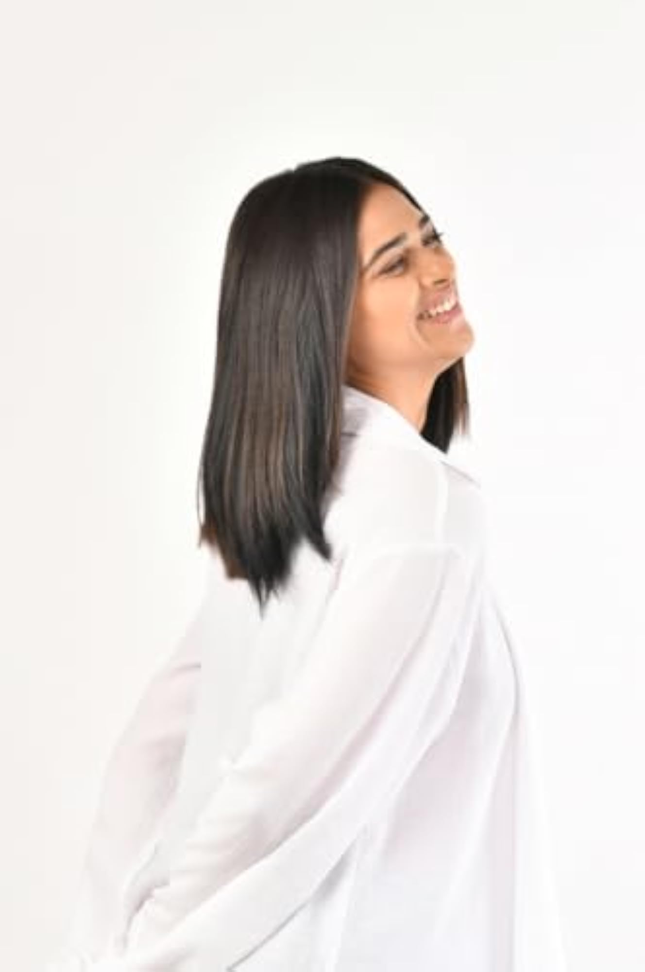 JustClipIt Violet Straight Side Bang Hair Extensions, 2 PCS