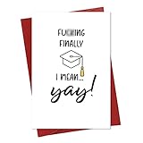 Hohomark Funny Graduation Cards for Graduates Her Him,Class of 2022 Graduation Greeting Card 2022 High School College Graduation Gifts for Girls Boys Daughter Son Students, Finally I Mean Yay
