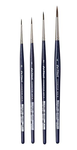 da Vinci CosmoTop Serie 5530 Mix B Pinsel, rund, Synthetik/Naturmix - Pinsel-4er Set, no. 0, 1, 2, 4. Made in Germany