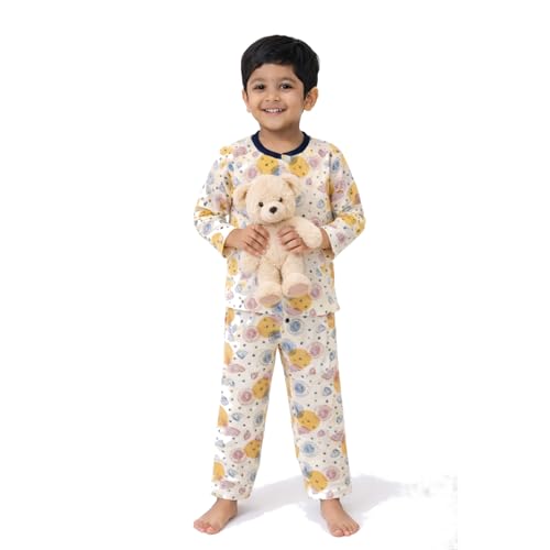 Image of 3BROS BodySuit /Dress for Boys /Girls Full Pajama & Casual Full Sleeves Night Suit Top Combo Kids Set