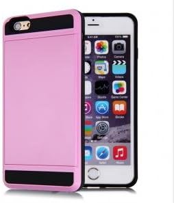Eazyhurry iPhone 4 Case,iPhone 4S Case, Sliding Card Holder iPhone Wallet Case Cover Secret ID Slot Rugged Protective Hard PC+ Soft TPU Hybrid Bumper for iPhone 4/4S - Pink