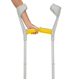 MySleeve - Ergonomische Griffe für Krücken (2 Stück), verhindert das Herunterfallen von Krücken, Krücken Polster, Zubehör Krücken, NICHT für anatomische Krücken - 21x6,5x9cm, gelb