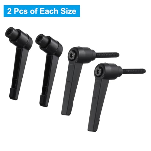 Image of uxcell 4pcs Clamping Lever Adjustable Handle Set Metric M5 x 32mm Male & M5 Female Thread Level Handles Hand Stud Knobs Quick Release Black for Lathe Machinery