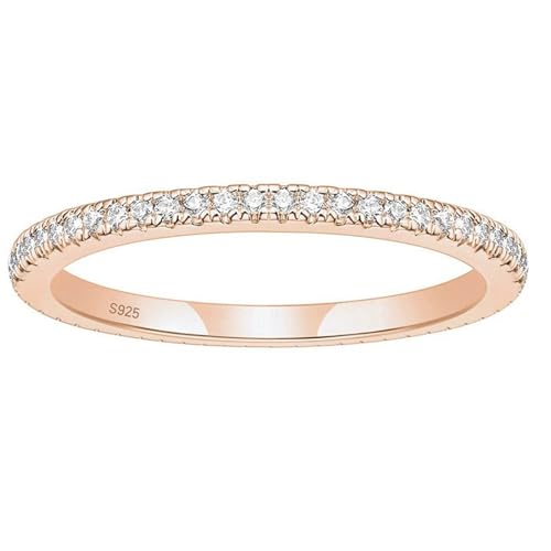 Mariage femme éternité Wycian bague en argent 925 or rose, le cadeau idéal pour prouver votre amour