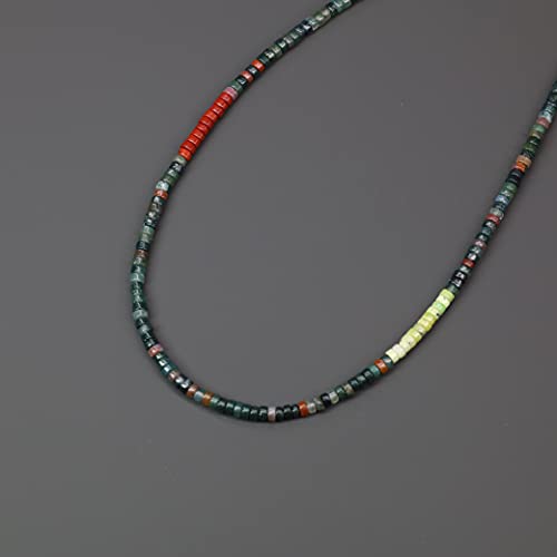 COAI Men's Beaded Necklace, Heishi Crystal Necklace for Men 20-26“4