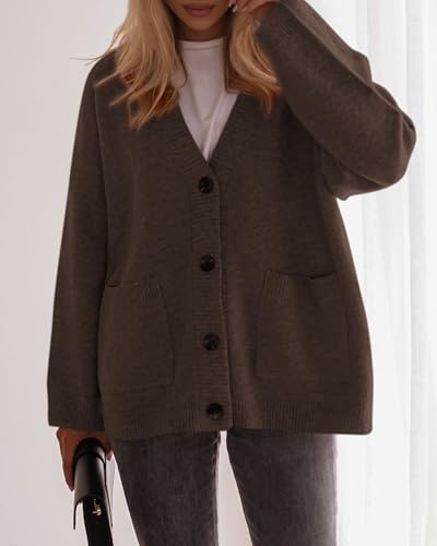 BTFBM Fall Fashion 2025 Button Down Cardigan Sweaters for Women Trendy V Neck Long Sleeve Knit Winter Coat Outerwear4