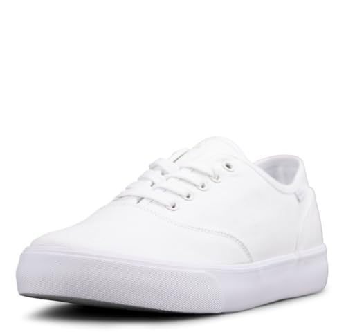 Lugz | Lear Classic Casual Sneakers for Men | Lace Up Mens Canvas Shoes | Everyday Men Footwear, White, 13 M US