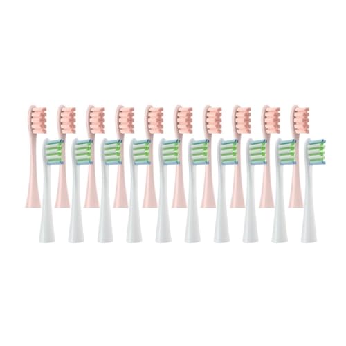 muyihui 20 �̌����\�ȃu���V�w�b�h Air 2 /One/SE X/X PRO/ Z1/ F1/ �d�����u���V�̃m�Y���ɓK�� �L���b�v�t�� ���p�b�N(10Pink10White)