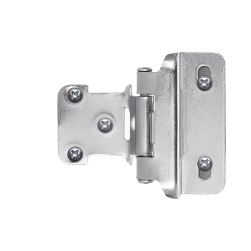 2pcs 1/2inch Self Closing Spring Hinge Kitchen Cabinet Hinges Furniture Hardware Half Conceal Cover Plate Self Closing Hinges(Matte Black)