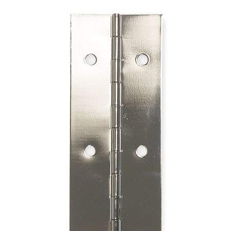 Piano Hinge, Bright Nickel, 4 ft L, 3 in. W