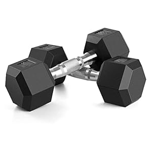 Portzon 8 Colors Options Compatible with Set of 2 Rubber Dumbbell Weight, 5-50 LB, Anti-Slip, Anti-roll, Hex Shape
