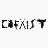 Coexist - Guns Decal Vinyl Bumper Sticker 5'