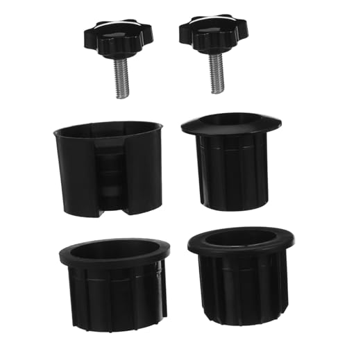 Totority 6個パラソルスタンド交換部品 屋外用傘ベース穴カバー ネジ付ハンドノブ付き ブラック 製 耐久性 パティオ デッキ 用傘アクセサリー