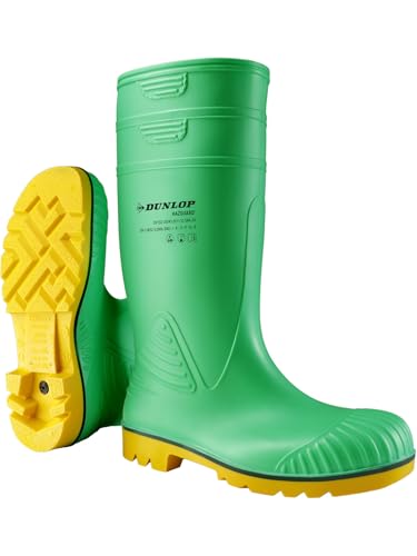Bottes de sécurité Dunlop Acifort HazGuard ESD vertes résistantes pour chantiers exigeants