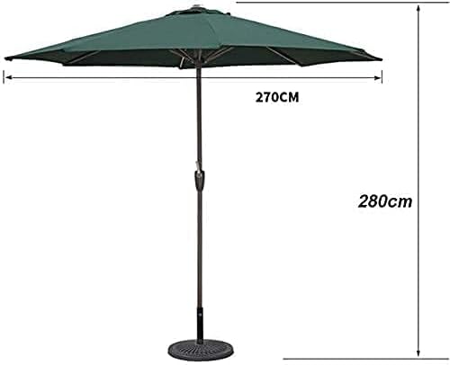 Housewares Sun Parasol Umbrella Garden Patio Umbrella 9ft Outdoor Sun Shade Umbrella, Table Umbrella for Garden Pool Deck Market Umbrella (Color : White, Size : 9 Ft/270cm) (Green 9 Ft/270cm)