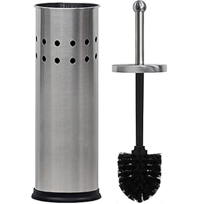 Blue Donuts Toilet Brush with Stainless Steel Holder, Toilet Bowl Cleaner Brush and Holder, Cleaning Brush Holder, Chrome