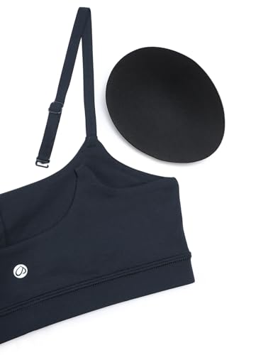 Image of CRZ YOGA Butterluxe Scoop Neck Sports Bras | Light Support, Removable Pads, Yoga, Extremely Soft, U Back, Adjustable Spaghetti Straps, for Women