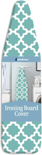 Image of Whitmor Deluxe Ironing Board Cover & Pad,100% Cotton Iron Board Replacement Cover with Heat-Resistant Surface,Fit for 54 inchLx15 inchW Ironing Boards,(Ironing board notincluded)-Concord Turquoise (Pack of 6)