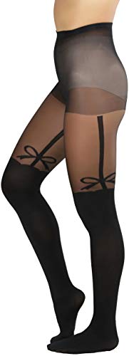 Image of ToBeInStyle Women's Full Footed Pantyhose with Thigh High Designs