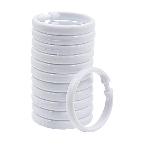 Top-Spring 12 Pack Plastic Shower Curtain Hooks Cover