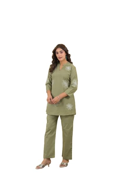 Women Cotton Co-Ord Set | Printed Shirt & Pant Set for Women | Summer Casual Lounge Wear Outfit | Regular Fit Two Piece Dress-picture-45