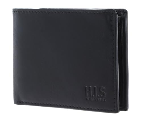 Porte-monnaie wallet H.I.S cuir noir pour ranger vos cartes sans encombrer vos poches