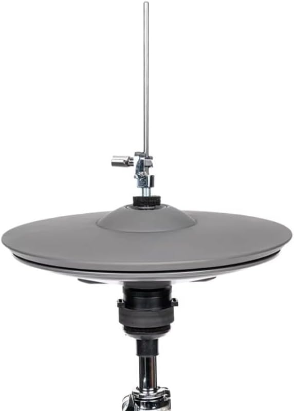 Electronic Drum Cymbal Pad 12 Inch Dual Function E Cymbal Mesh Surface Gray Hi Hat Crash Trigger Pad Replacement for Digital Drum Set Studio Practice Performance Use