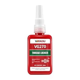 270 Green High Strength Threadlocker - Fills Gaps for Worn Threads Adhesive - Glue Resists Heat, Oil & Chemicals-Industrial Grade for Metal Bolts, Nuts & Screws - Medium Viscosity Glue- 1.69Oz/50ml
