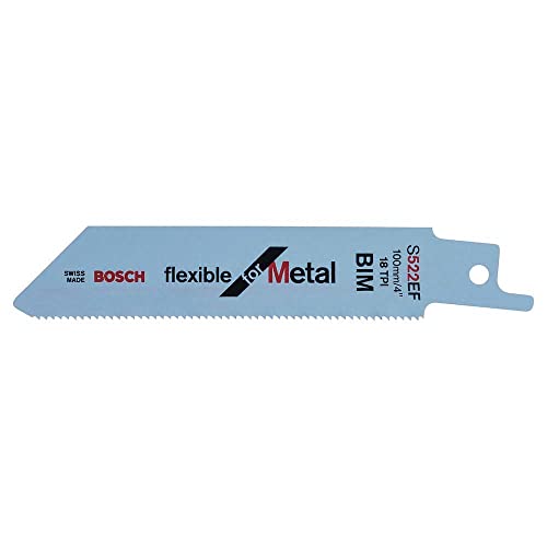 Bosch Professional 5 pièces Lame de scie sabre S 522 EF Flexible for Metal (pour le métal, 100 x 19 x 0,9 mm, Accessoires scie alternative)
