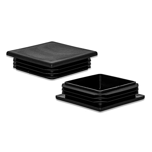 Image of Flyshop 70 x 70 mm, 2.76 inch x 2.76 inch Black Plastic Hole Plugs Square Tubing End Caps Tube Inserts Durable Furniture Glide for Chair Table Stool Leg 8 Pack
