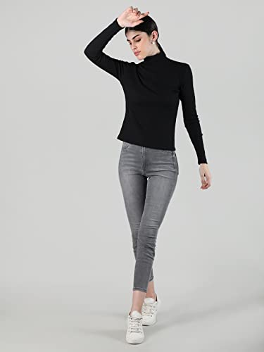Image of Kepa Women Cotton High Neck Top Full Sleeve T Shirt