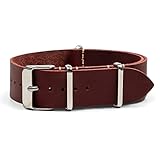 Benchmark Straps 20mm Oxblood Oiled Leather NATO Watchband (More Colors Available)