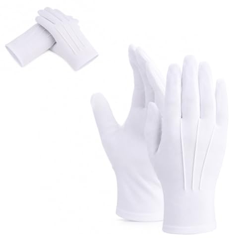 2 paires gants blancs uniformes homme femme