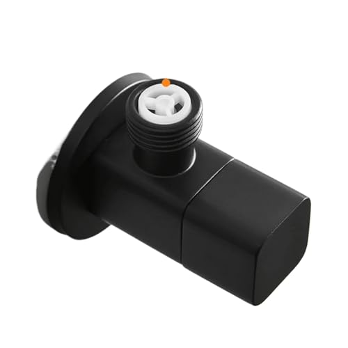 Válvula triangular de latón negro mate para control de agua en grifos y sanitarios 3
