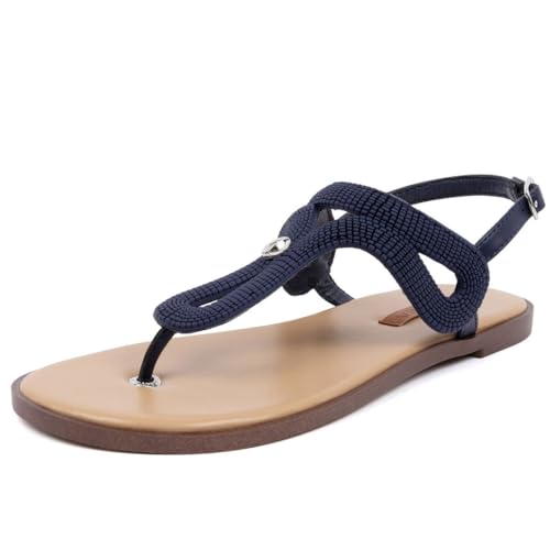 Nautica Women’s Flat Sandals – Comfortable Thong Style with Adjustable Back Strap for Casual Summer Outfits, Beach, or Travel