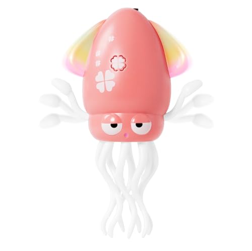 Image of Hirger Dancing Octopus Baby Girl Toys, Pink Crawling Squid Infant Tummy Time Toy with Light Music, Interactive Sensory Toy for Toddler 1 2 3, Birthday Gift for 3 6 9 12 18+ Month