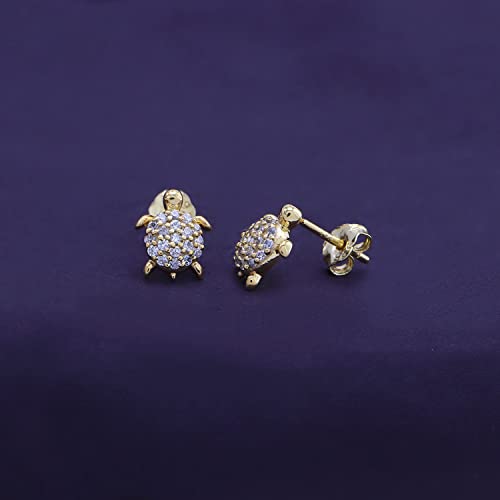 14k Gold Over Sterling Silver Animal, Bird, Insects Cubic Zirconia Stud Earrings Gift For Her3