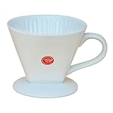 Mecraft White Ceramic Pour Over Coffee Dripper,Single-Serving Brewing,Giftbox