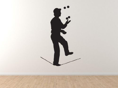 Circus Artist #5- Juggling Rope Walker Acrobatic Perform - 45" Black Wall Vinyl Decal Decorative