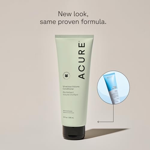 Acure Vivacious Volume Conditioner - Mint & Echinacea for Lift and Nourishment of Fine, Fragile Hair, Fullness and Body,
