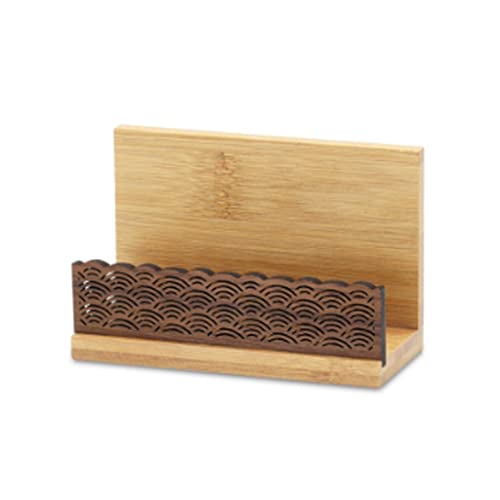 WYBFFC 名刺ケースシンプルスタイルログソリッドウッドデスクトップの収納木製名刺ホルダー事務用品