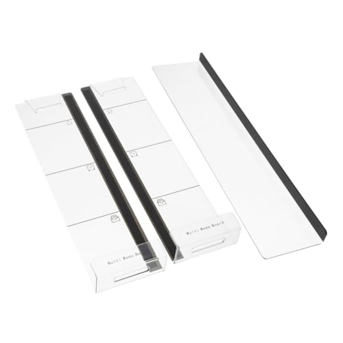 Housoutil 3Pcs Acrylic Monitor Memo Board Horizontal and Side Note Holder for Desk Multifunctional Office Memo Board with Firm Adhesive for Home and Workspace Organization