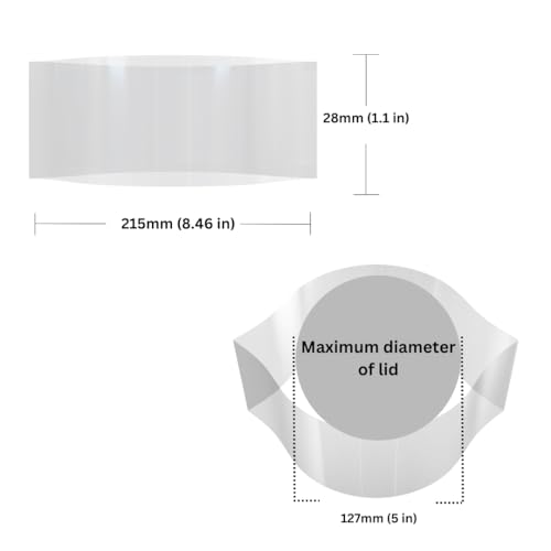 Image of 215 x 28 mm Clear Perforated Shrink Band for Oversized Tubs, Bulk Canisters & Large Storage Containers [Cap Diameter: 5 inch] Pack of 250