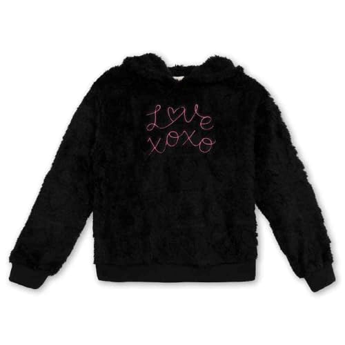 Speechless Girls' Long Sleeve Faux Fur Boxy Hoodie