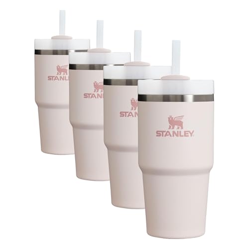 Image of STANLEY Quencher H2.0 Tumbler with Straw 20 oz | Flowstate 3-Position Lid | Cup Holder Compatible for Travel | Insulated Stainless Steel Cup | BPA-Free | Rose Quartz 2.0 (Pack of 4)