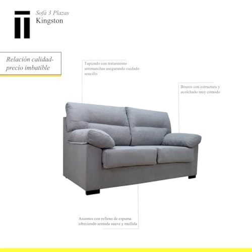 Sofá de 3 plazas confortable con ergonomía avanzada SHIITO Kingston 4