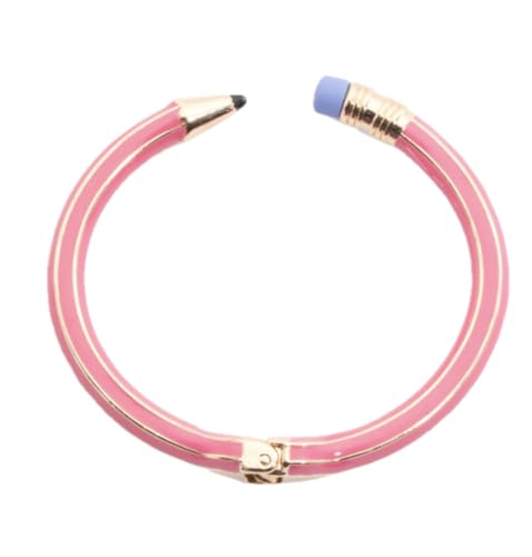 Betsey Johnson Pencil Hinged Bangle Bracelet Pink
