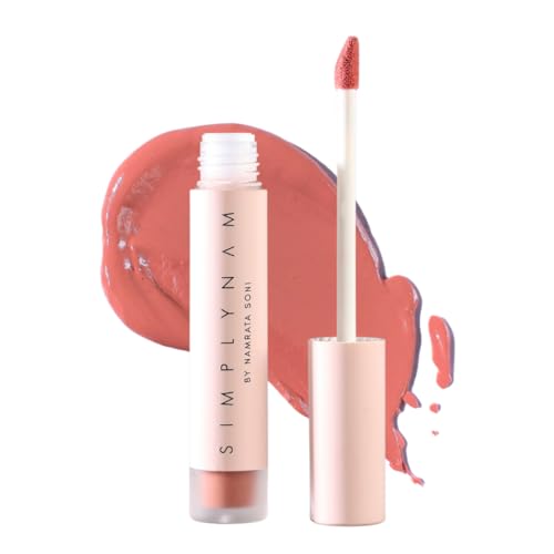 Image of SIMPLYNAM Satin Soft Lip Creme | 1 Swipe Full Coverage | Hydrating, Creamy Matte Finish | 6-8 Hour Stay | Transfer-Proof & Smudge-Proof | Infused with Peptides & Squalane | Vegan | Reshma - Divine Rose